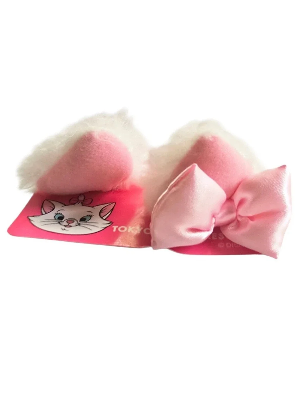 Disney Marie Aristocats Tokyo Disney Japan Plush Hair Clips Pink Bow